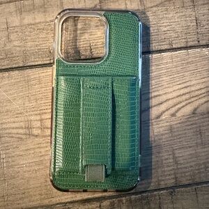 Green Leather Walli Case Phone Case for IPhone 14 Pro